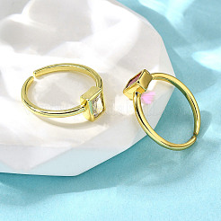 3 Stück 3 Farben Messing Micro Pave Zirkonia Manschettenringe für Damen&nbsp;RJEW-S399-06G