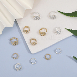 12 pieza de accesorios para pendientes de aro de latón de 6 estilos&nbsp;KK-CA0002-45