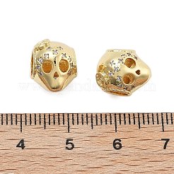Messing Mikro ebnen Zirkonia European Beads&nbsp;KK-Q006-48G