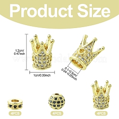 12 Stück 3 Stile Messing Micro Pave Zirkonia Perlen&nbsp;ZIRC-YW0001-31G