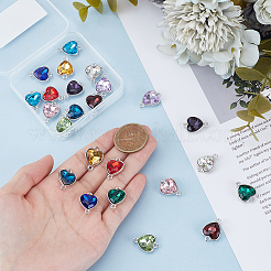 24 Stück 12 Farben Zinklegierung Pflaster Strass Verbinder Charms&nbsp;RGLA-UN0001-02