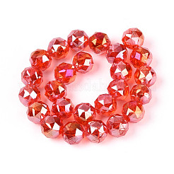 Brins de perles rondes en verre transparent plaqué couleur AB&nbsp;EGLA-T029-8mm-12T-11