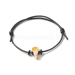 Bracelet cordon réglable perles émail acrylique crème glacée pour adolescente femmes&nbsp;BJEW-JB07046