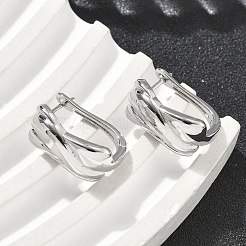 Orecchini a cerchio rettangolari in ottone&nbsp;EJEW-D320-21P