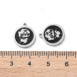 Anhänger aus schwarzem Emaille aus 304 Edelstahl&nbsp;STAS-M102-17P-04