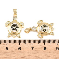 Anhänger aus Messing mit klaren Zirkonia-Emaille&nbsp;KK-E800-06B-G