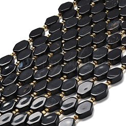 Chapelets de perles perles en agate noire naturelle&nbsp;G-F807-A02-02