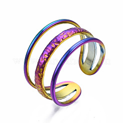 Anillos de puño huecos de 3 línea&nbsp;RJEW-N038-010