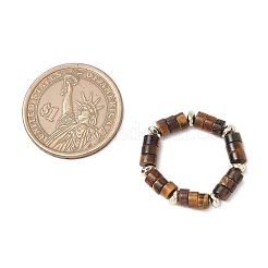 Perline di ematite e anelli naturali in occhio di tigre naturale per le donne&nbsp;RJEW-JR00873-04