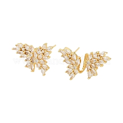 Pendientes de tuerca de circonio cúbico con micro pave de latón&nbsp;EJEW-K312-04G