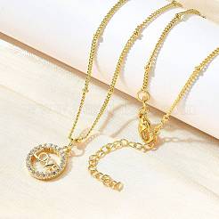 Colliers pendentifs en laiton et zircone cubique transparent pour femmes&nbsp;NJEW-A039-02C-G