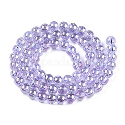 Chapelets de perles en verre transparent électrolytique&nbsp;GLAA-T032-T6mm-AB01