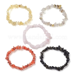 12 Konstellation natürliche gemischte Edelsteinsplitter Perlen Stretch-Armband-Sets für Frauen und Männer&nbsp;BJEW-JB10264-06