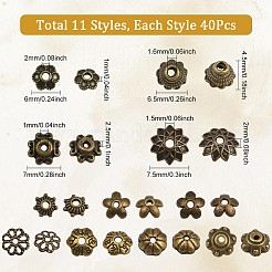 480 Stück Perlenkappen-Sets aus Legierung und Messing in 12 Stilen&nbsp;TIBE-SP0001-20