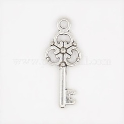 Argento antico d'argento tibetano ciondolo chiave di scheletro&nbsp;X-LF8363Y