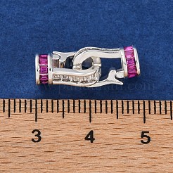 Fermoirs à lanière repliables en laiton avec zircone cubique de micro pave&nbsp;KK-C076-06S