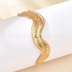 Braccialetti a polsino in acciaio inossidabile 304 per donna&nbsp;BJEW-B120-03G-04