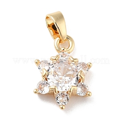 Ciondoli in ottone con placcatura a cremagliera con micro pavé di zirconi chiari&nbsp;ZIRC-F128-01G
