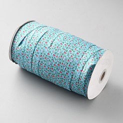 Flache elastische Kordel aus Polyester mit Blumendruck&nbsp;OCOR-WH0078-302A