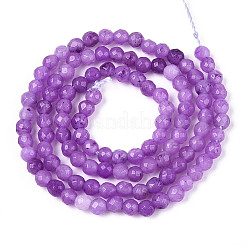 Chapelets de perles en jade blanc naturel teinté&nbsp;G-T139-4mm-60-10
