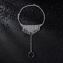 Legierung Kristall Strass Gliederkette Zehenring Fußkettchen FS-WGC0EAF-03