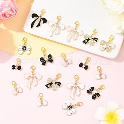 20 pendentif décoratif en alliage émaillé avec nœud papillon&nbsp;HJEW-YW00264