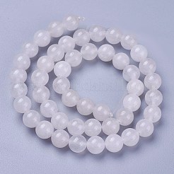 Natürliche weiße Jade runde Perlen Stränge&nbsp;G-N0120-03-8mm