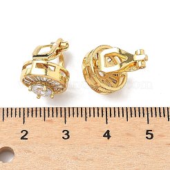 Messing Micro Pave klare Zirkonia Ohrclips&nbsp;EJEW-A132-02A-G