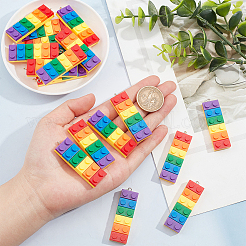 20 Stück 2 Farben Regenbogen undurchsichtige Acryl-Anhänger&nbsp;MACR-DC0001-02