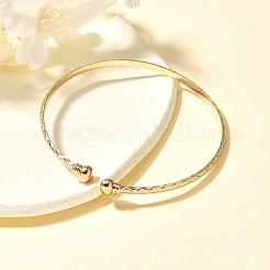 Perfektes Design echte 18 Karat vergoldete Messing Drehmoment Manschette Armreif&nbsp;BJEW-EE0001-05
