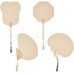 4 éventail en papier de 4 styles&nbsp;AJEW-GF0011-45B