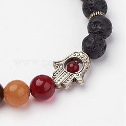 Bracciali di perline tratto gemme naturali e sintetiche&nbsp;BJEW-P065-07