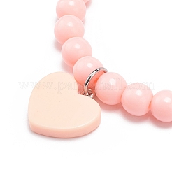 6 stücke 6 farbe bonbonfarbe acryl runde perlen stretch-armbänder set&nbsp;BJEW-JB08985
