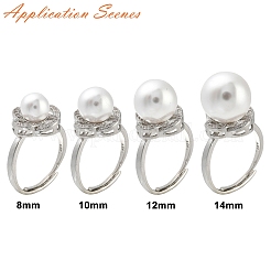 Blumen Messing Micro Pave Zirkonia verstellbare Ringfassungen&nbsp;KK-K297-13P