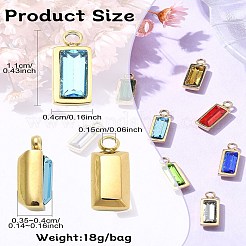 12 Stück 12 Farben echte 14 Karat vergoldete 304 Edelstahl-Charms&nbsp;STAS-CJ0002-57