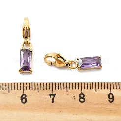 Ciondolo rettangolare in acciaio inossidabile 304 con strass decorazione&nbsp;STAS-L283-49G