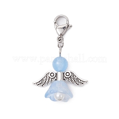 Pendentif décoratif en jade malaisien naturel et teinté ange&nbsp;HJEW-JM02763-05