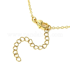 Collar de latón con dijes de circonita cúbica para mujer.&nbsp;NJEW-JN04926