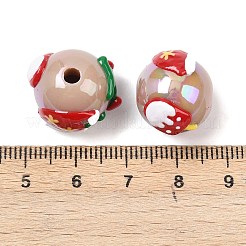 Weihnachten UV-Beschichtung undurchsichtige Acrylperlen&nbsp;OACR-H057-01C