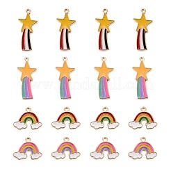 40 Stück 4 Style Legierung Emaille Anhänger&nbsp;ENAM-LS0001-13LG