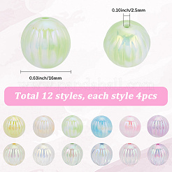48 Stück 12 Stile UV-beschichtete Acrylperlen&nbsp;OACR-SC0002-19