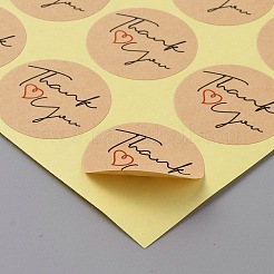 Selbstklebende Etikettenaufkleber aus Kraftpapier mit runden Punkten&nbsp;STIC-WH0012-05C