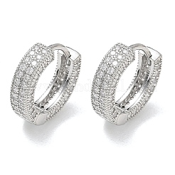 Damen-Creolen mit Mikropavé aus Messing mit Zirkonia&nbsp;EJEW-A167-19P-02
