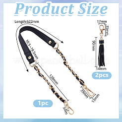 1 Stück schwarze Taschenketten aus Kunstleder&nbsp;PURS-DR0001-03