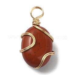 Pendentifs enveloppés de fil de cuivre de pierres précieuses naturelles mélangées&nbsp;PALLOY-JF02251