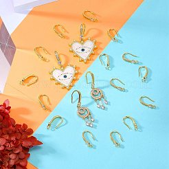 20 pièces crochets de boucle d'oreille en laiton micro pavé clair zircone cubique&nbsp;ZIRC-SZ0005-10