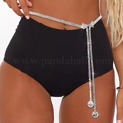 Bowknot-Legierung voller Kristall Strass Quaste Taille Bauchketten für Frauen&nbsp;FS-WG8B8BC-02