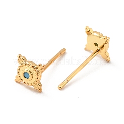 Aretes cuadrados con circonitas cúbicas azul cielo claro&nbsp;EJEW-F281-29G
