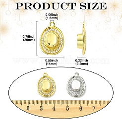 6 pièces 2 couleurs laiton micro pavé pendentifs zircone cubique&nbsp;KK-CJ0003-14