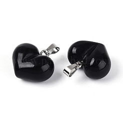 Colgantes gruesos de obsidiana natural&nbsp;G-T143-19K